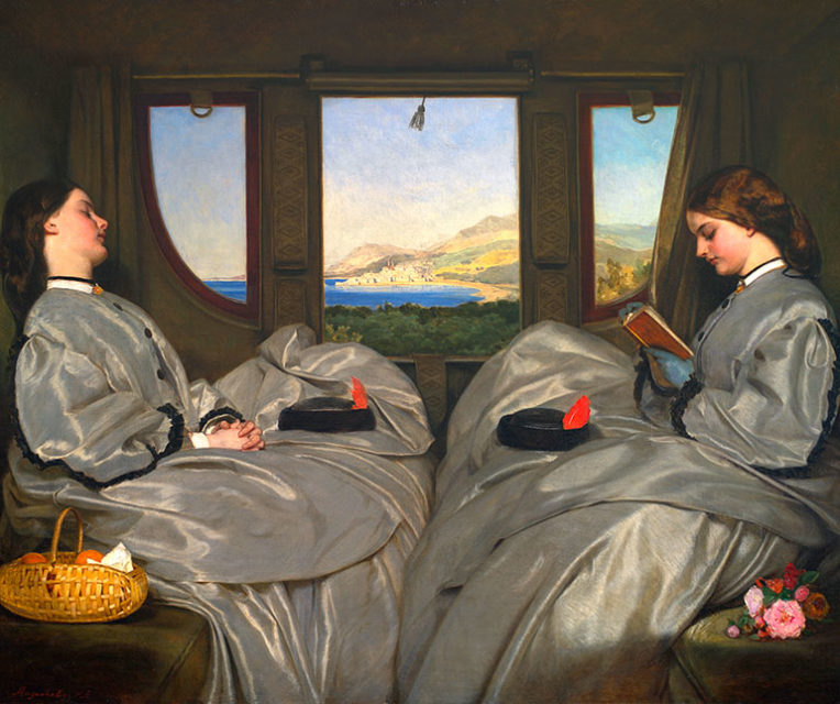 Augustus Leopold Egg, Les compagnons de voyage, huile sur toile, 1862, conservé au Birmingham Museum and Art Gallery