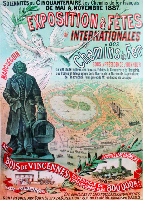 Railway exposition & international festivals, poster for the fiftieth anniversary of the French railways, 1887, Cité du Train collection