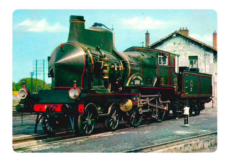 Locomotive “Coupe-Vent” C145 PLM (1900), carte postale