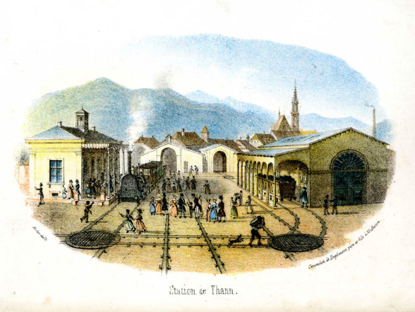 Thann station, Engelmann père & fils, engraving, 1839, Municipal Archives of Mulhouse, 87 Fi 150