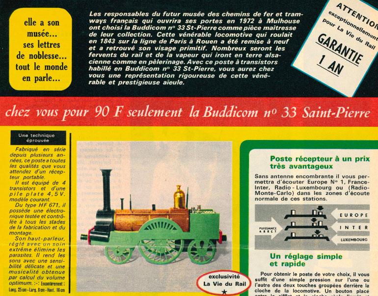 Excerpt from the magazine La Vie du Rail, no 1221 of 7 December 1969, Cité du Train collection