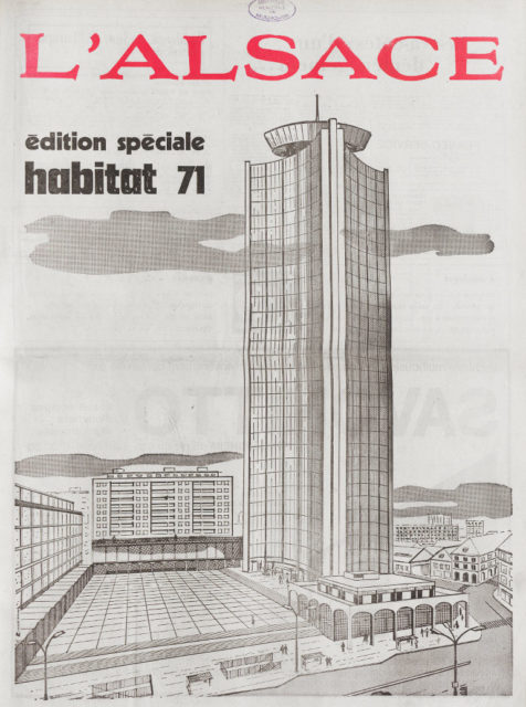 Édition spéciale habitat 71, une du journal L’Alsace, 11 mars 1971, Bibliothèque municipale de Mulhouse