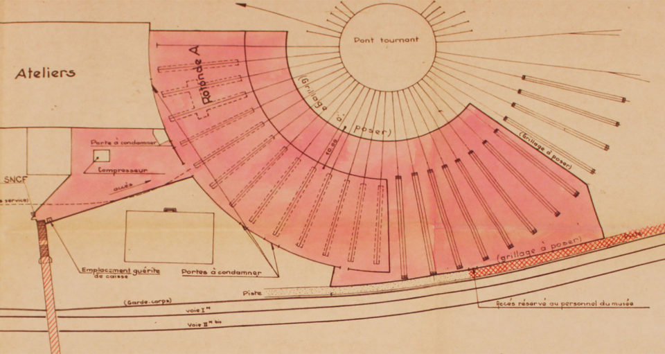 Mulhouse-Nord, Musée Français des Chemins de Fer, Occupation d’immeubles, plan papier, octobre 1970, Collection Cité du Train