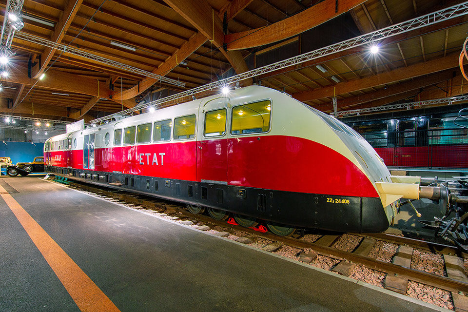 L’autorail Bugatti de 1933 est exposé sur le quai n°3 des Quais de l’Histoire, photo : Nicolas Muguet -Cité du Train