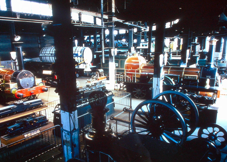 Interior view of the museum in the half roundhouse of Mulhouse North, n.d., Cité du Train collection