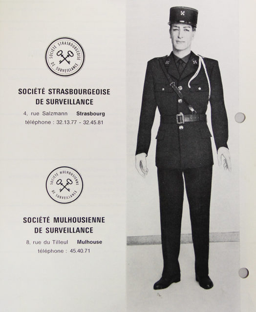 Publicité pour la société de surveillance, 1971, Collection Cité du Train conservée aux Archives Municipales de Mulhouse