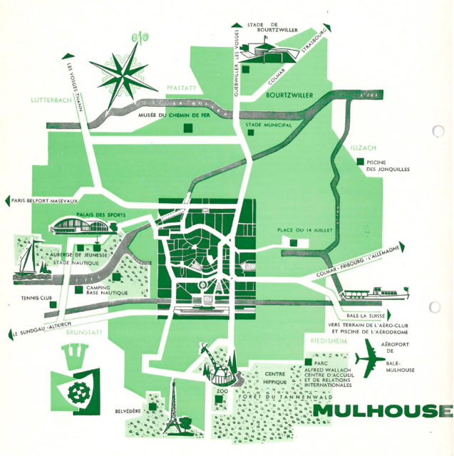 Tourist brochure of Mulhouse, Alsace, France, 1972, Cité du Train collection