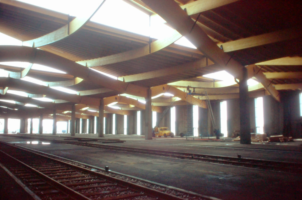 M. Lamarche, Interior of the building of the Museum in Dornach, 1976, slide, Cité du Train collection