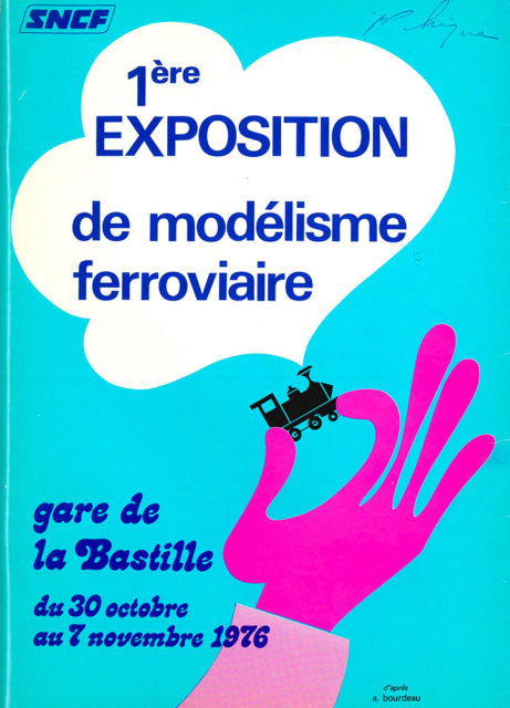 A. Bourdeau, Première exposition de modélisme ferroviaire, Affiche publicitaire SNCF, 1976, Collection Cité du Train