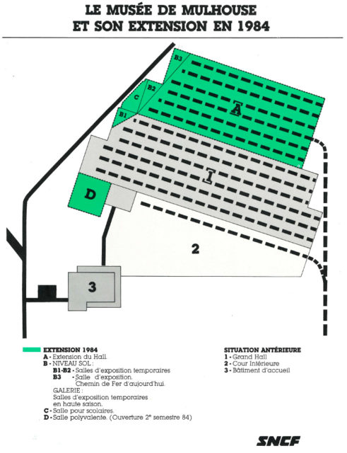 SNCF, Le musée de Mulhouse et son extension en 1984, Plan, s.d., Collection Cité du Train