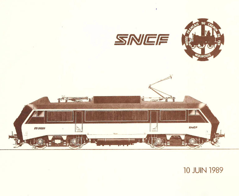 Carton d’invitation au parrainage de la locomotive BB 26006 SYBIC baptisée Mulhouse, 10 juin 1989, Collection Cité du Train